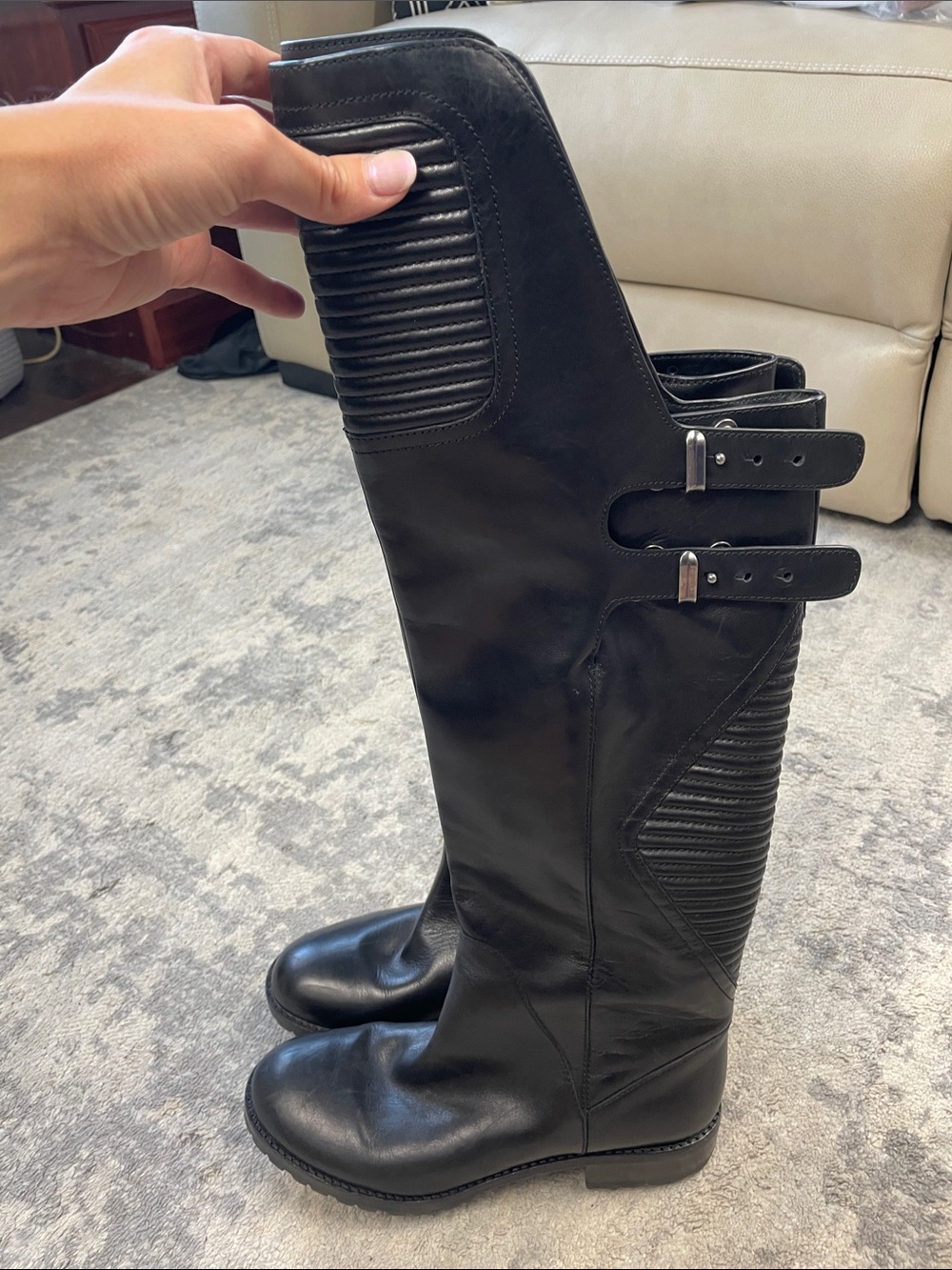 Marc by Marc Jacobs Easy Rider Over The Knee Boots Black Leather Sz 40 - Picture 12 of 16